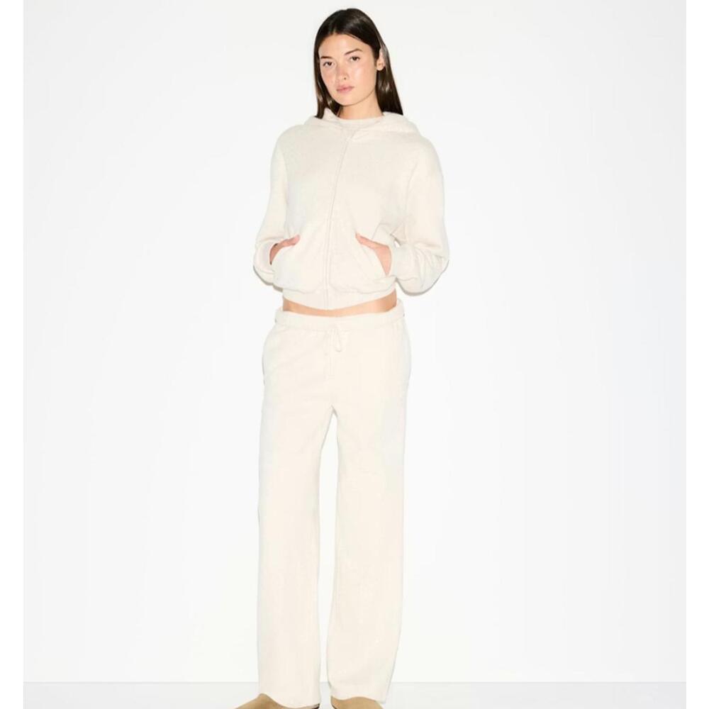 NWT Skims Cotton Fleece Straight Leg Pant Limited Edition Oatmeal Heather Sz XL